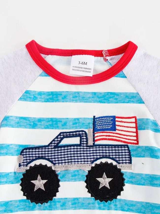 Patriotic Truck romper