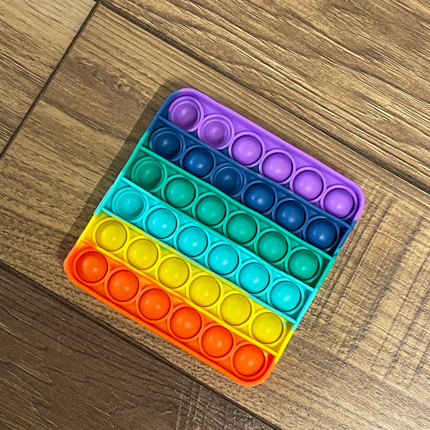 Silicone Fidget Poppers - Rainbow Square