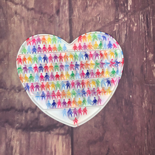 Silicone Pop Fidget Toy - Friendship Love Harmony Heart