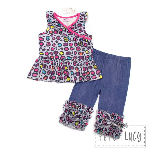Neon Leopard capri set