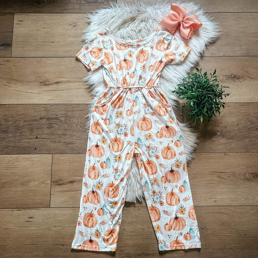 Pumpkin On White jumpsuit