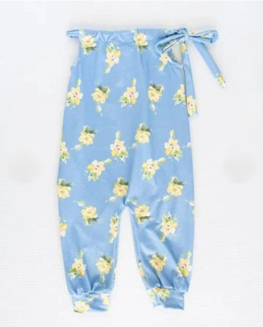 Blue tie-strap jumpsuit