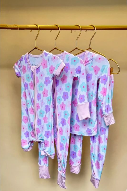 Retro Floral short sleeve romper