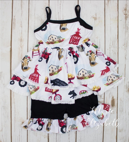 Life Is Better On The Farm shorts set